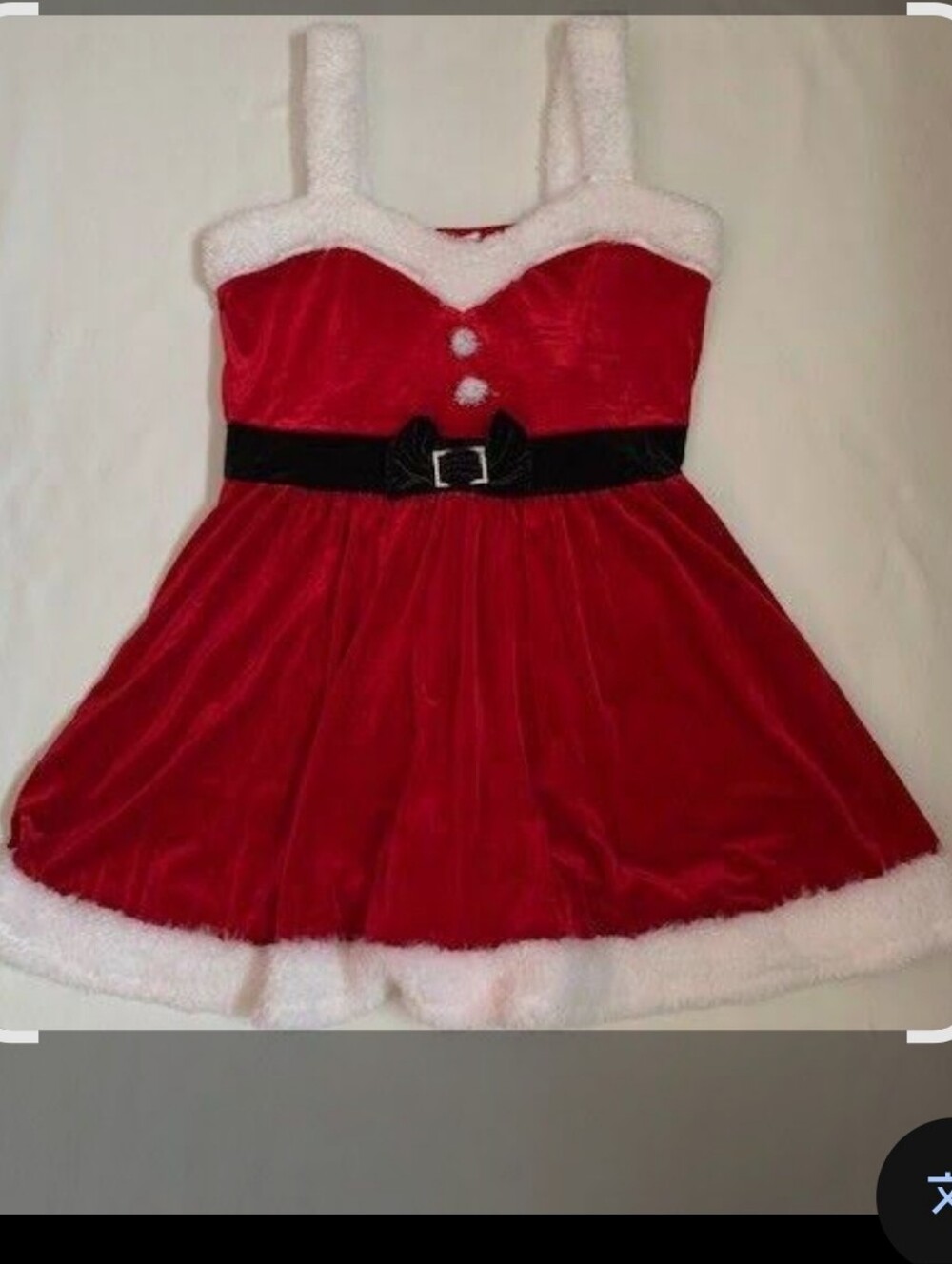 Women's Festive Red Velvet Santa Dress with Faux Fur Trim